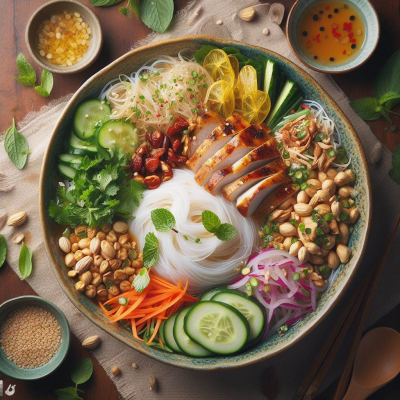 Bun Thit Xao mit Hühnerfleisch