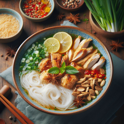 Pho SUPPE mit Hähnchenfleisch